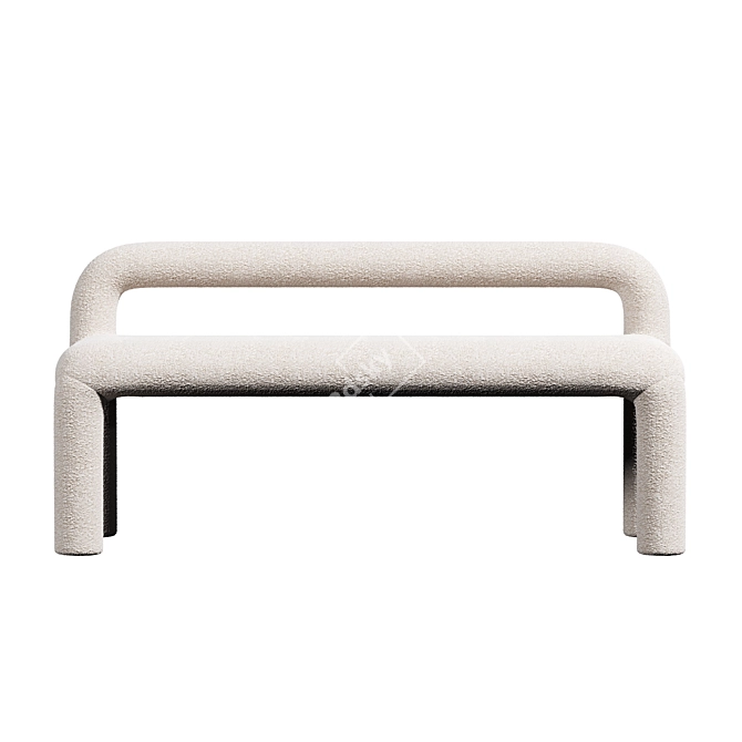 Modern Low-Back Dining Bench 3D model image 2