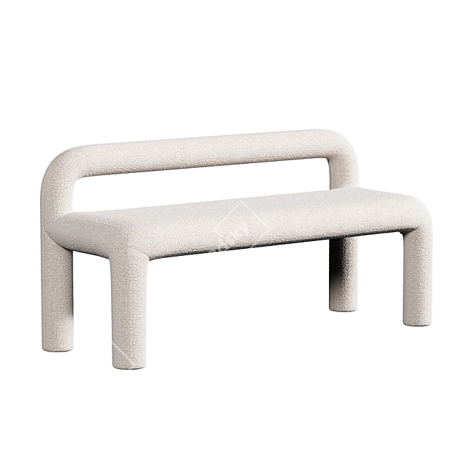 Modern Low-Back Dining Bench 3D model image 3