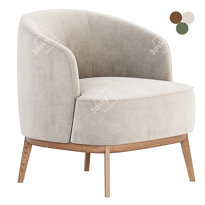 MEGAN Armchair: Modern Comfort Solution 3D model image 1