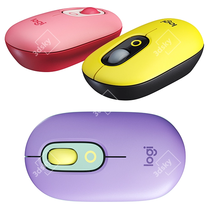 Logitech POP Mouse Trio Set 3D model image 2