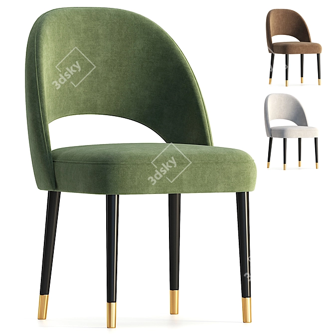 Elegant AMOUR Fabric Chair 3D model image 1