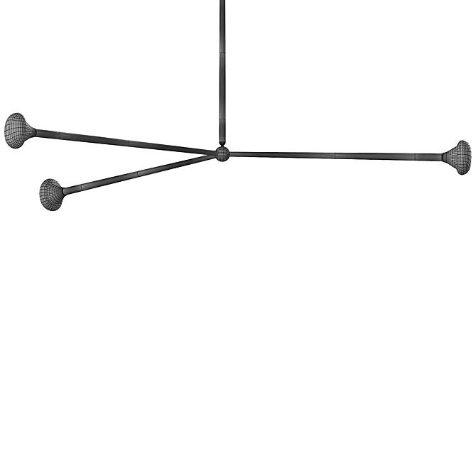 Elegant Phoebe Brass Chandelier 3D model image 3