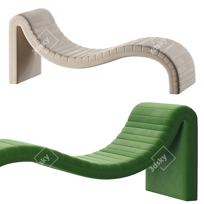 Luxury Modern Chaise Longue Furniture 3D model image 1