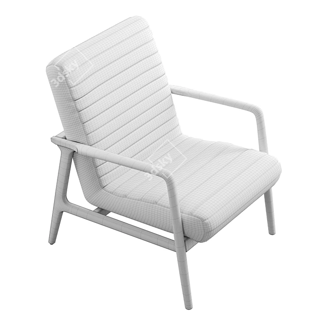 Elegant Vintage Lounge Chair 3D model image 6