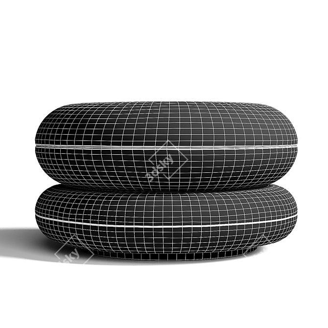 Vibrant Panton Easy Pouf 3D model image 4