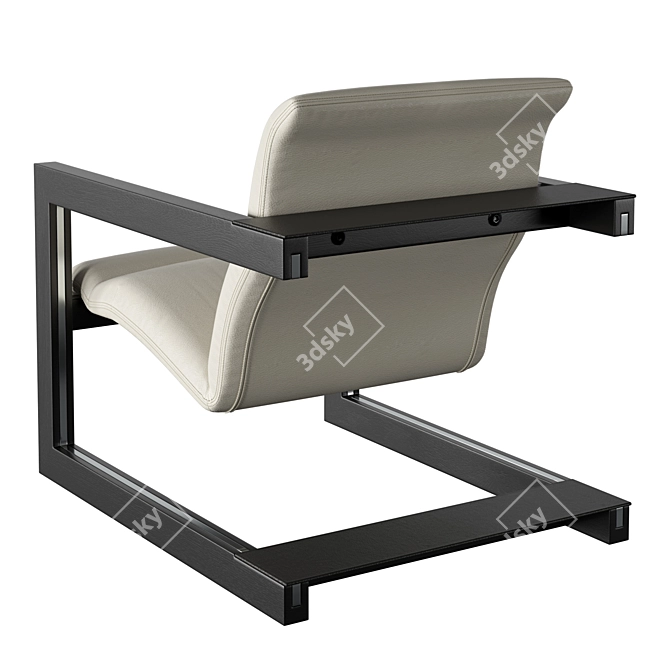 Modern Elegance Sculptural Armchair 3D model image 3