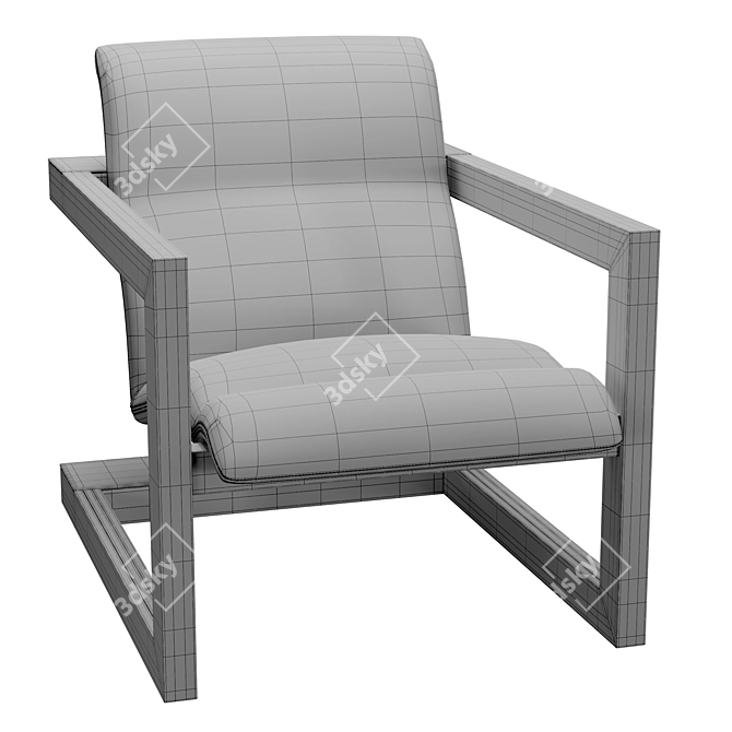 Modern Elegance Sculptural Armchair 3D model image 7