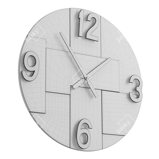 Rustic Light Wood Wall Clock 3D model image 6