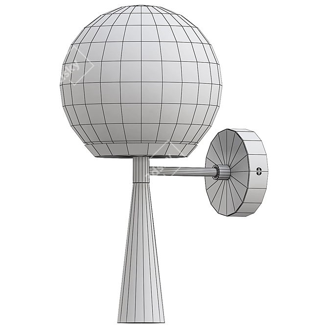 Modern Audrey Black Sphere Lamp 3D model image 2