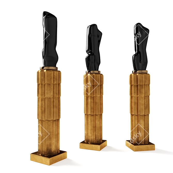 Abstract Art Deco Woman Sculpture 3D model image 4