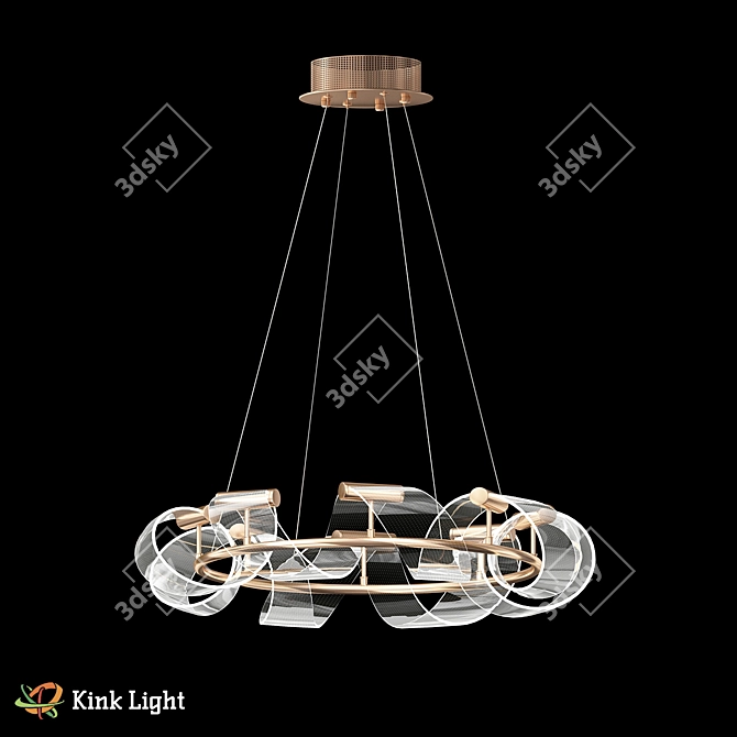 Modern White Living Room Pendant 3D model image 1