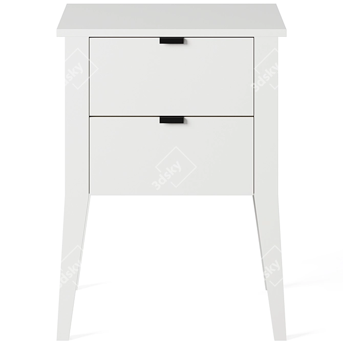 White Drawer Bedside Table Sleepy 3D model image 2