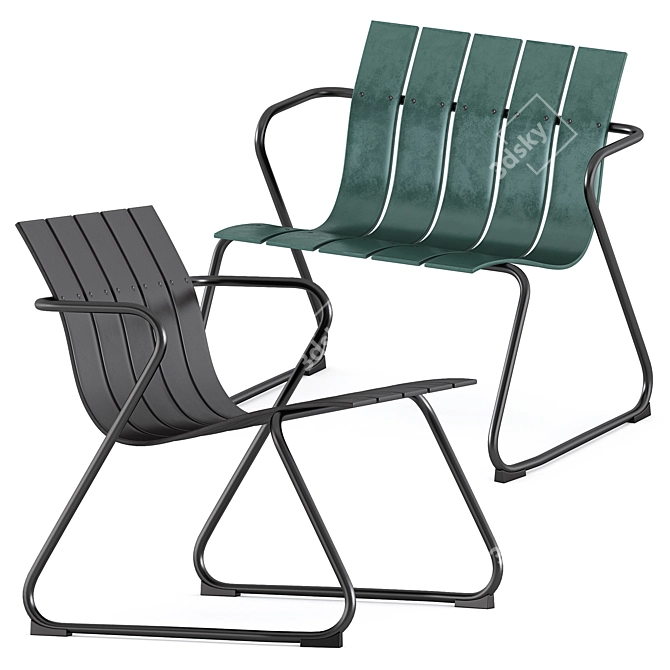 Seaside Chic Lounge Chair 3D model image 1