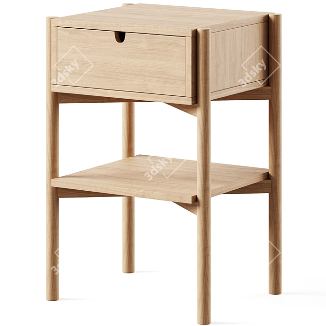 Sleek Leka Bedside Table by Actona 3D model image 1