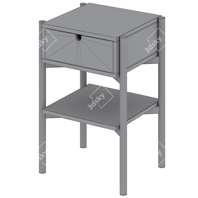 Sleek Leka Bedside Table by Actona 3D model image 5