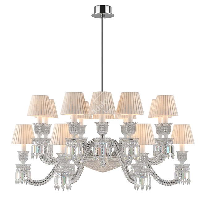 Elegant Oval LED Crystal Chandelier 3D model image 1