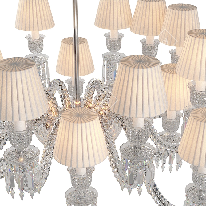 Elegant Oval LED Crystal Chandelier 3D model image 3