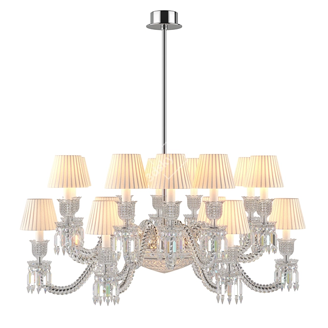 Elegant Oval LED Crystal Chandelier 3D model image 5