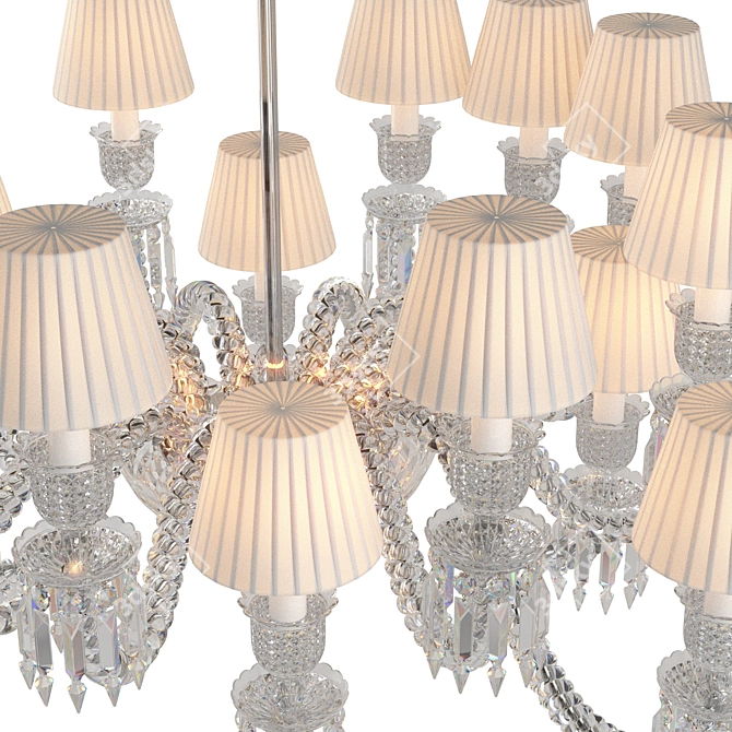 Elegant Oval LED Crystal Chandelier 3D model image 7