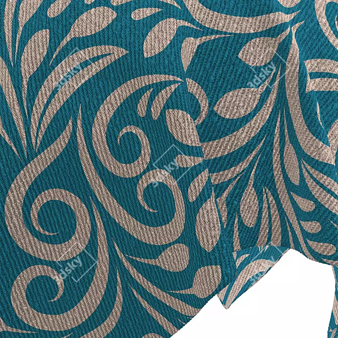 Floral Seamless 4k Fabric Texture 3D model image 2
