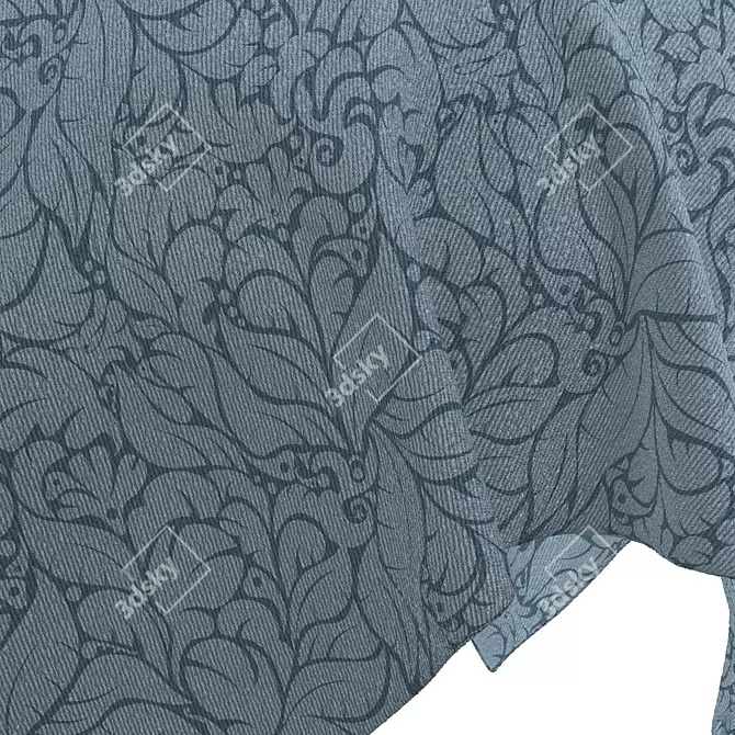 Floral Fabric Seamless PBR Texture 3D model image 3