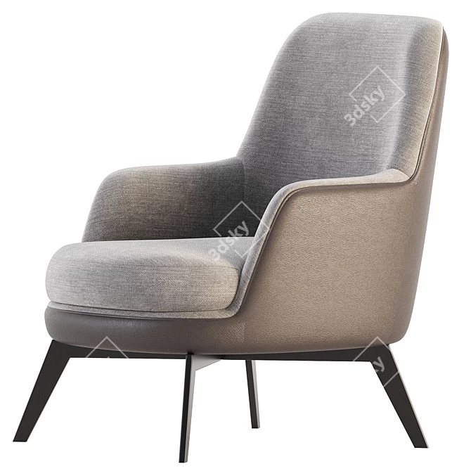 Modern Flexform GUSCIO Armchair 3D model image 4