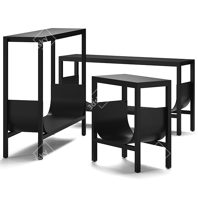 Minimalist Tub Bench in 2 Colors 3D model image 2