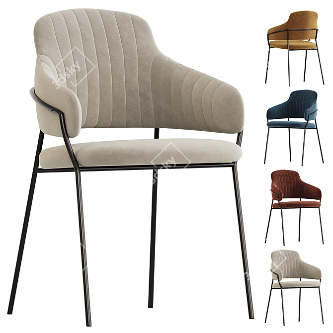 Modern Metal Framed Chair "Inkles 3D model image 1