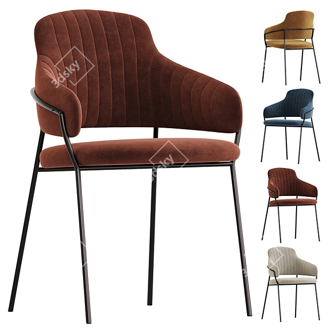 Modern Metal Framed Chair "Inkles 3D model image 2