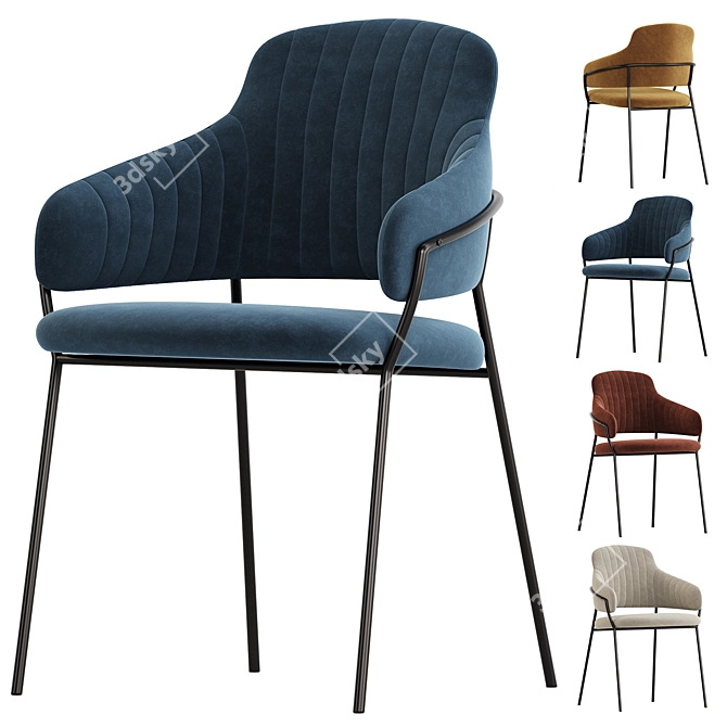 Modern Metal Framed Chair "Inkles 3D model image 3