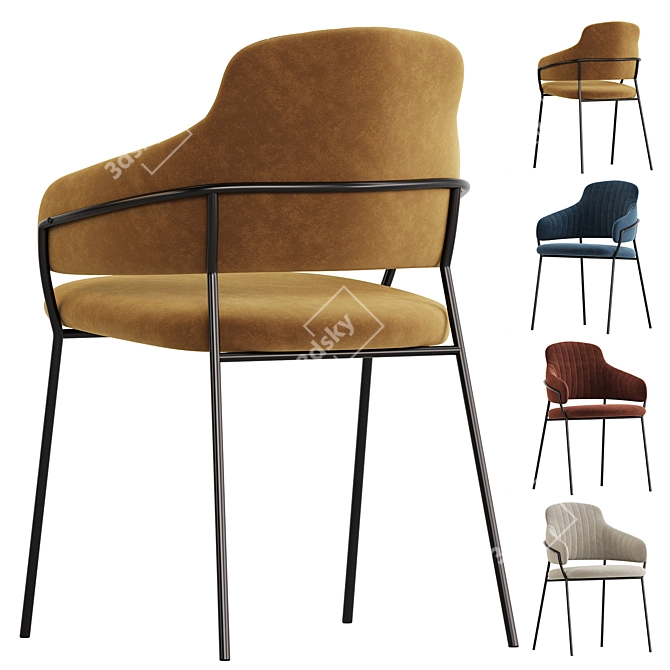 Modern Metal Framed Chair "Inkles 3D model image 4