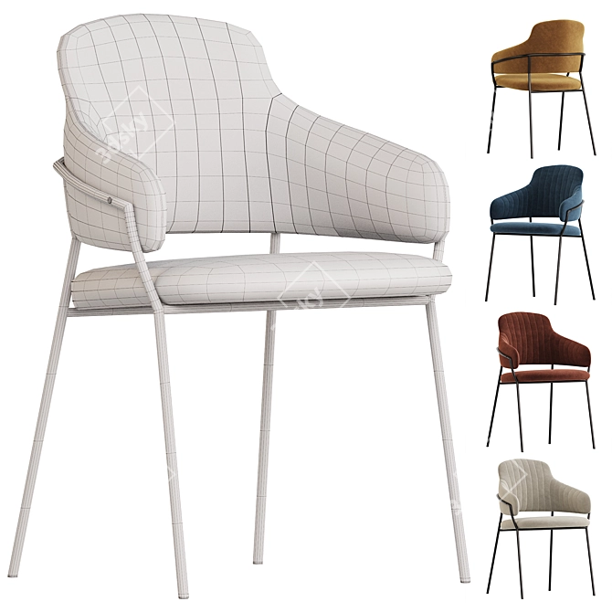 Modern Metal Framed Chair "Inkles 3D model image 5
