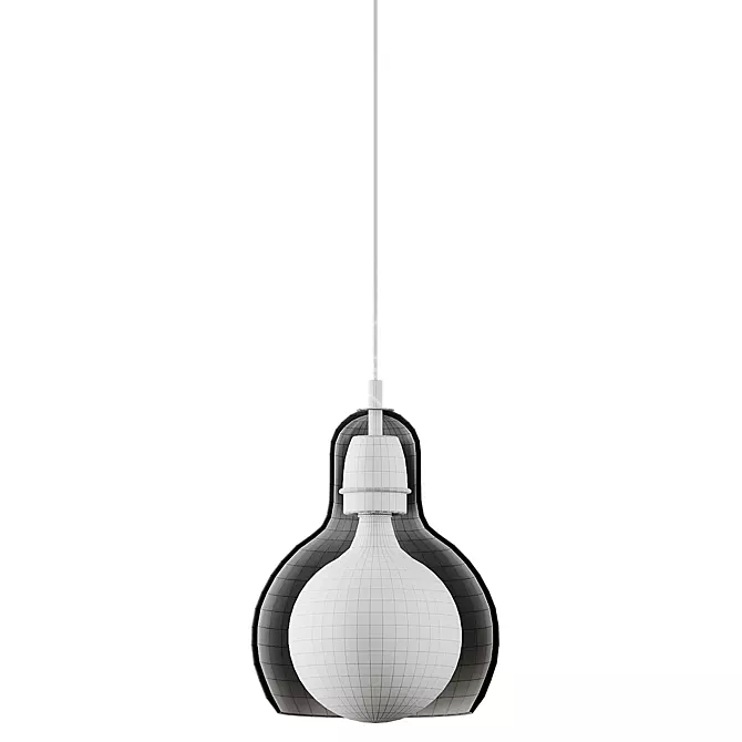 Gourd Glass Hanging Pendant Light 3D model image 5