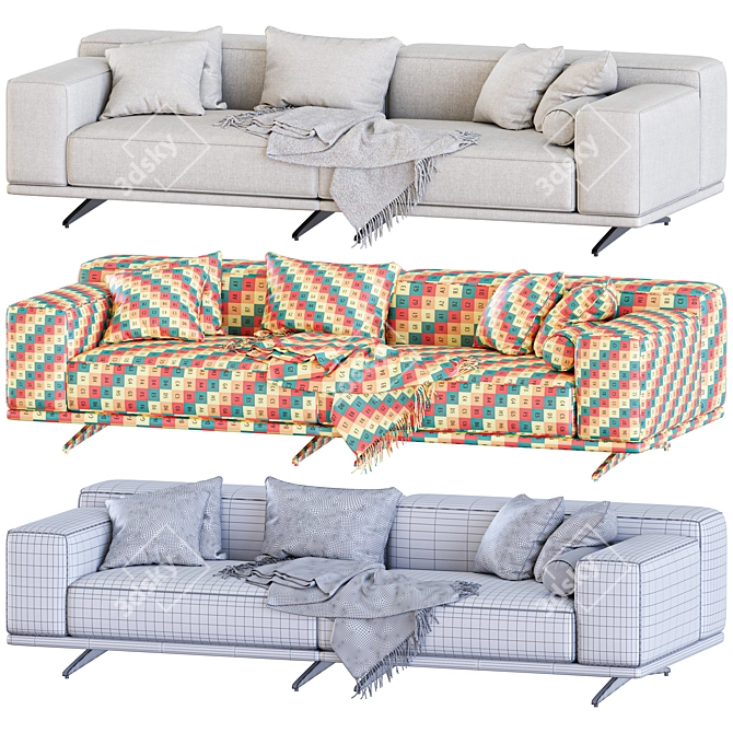 Elegant Grasso Sofa by Eichholtz 3D model image 5