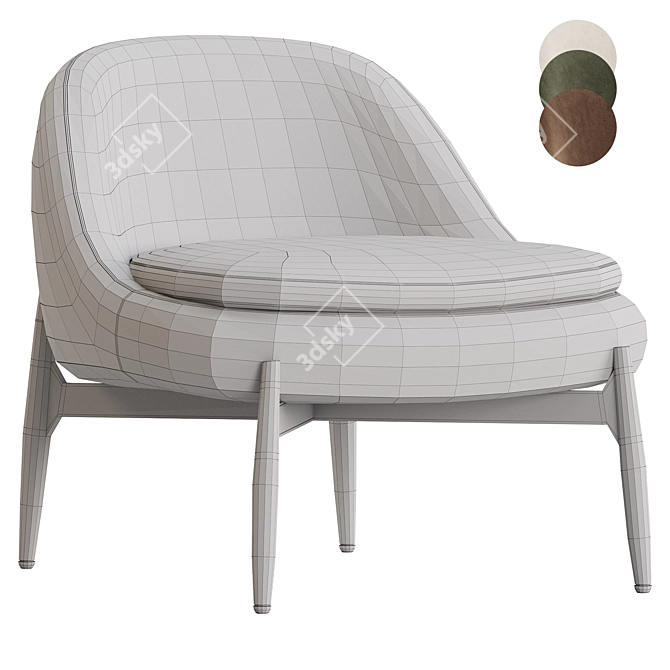 Modern Minotti Sendai Easy Chair 3D model image 7