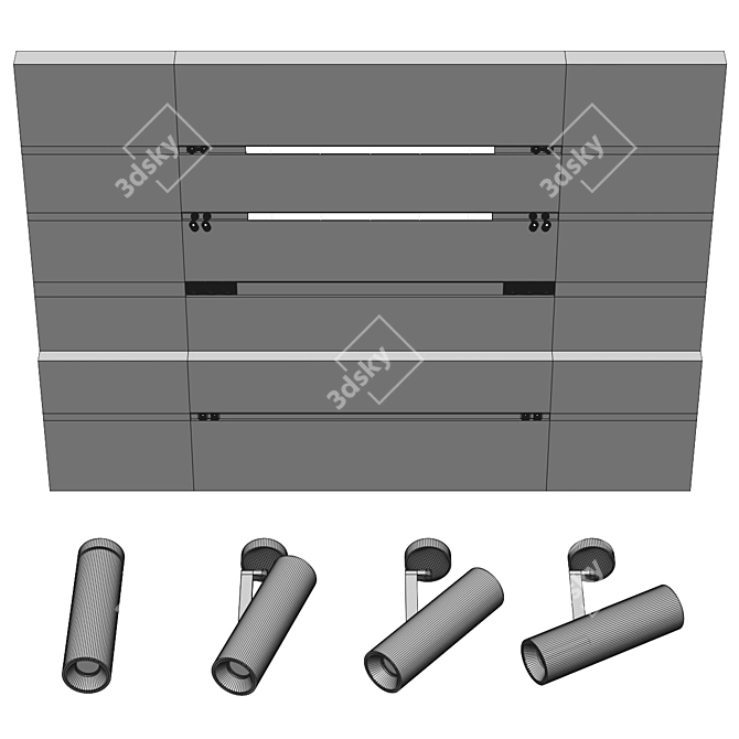 Modern Light Fixture Set Kit 3D model image 6