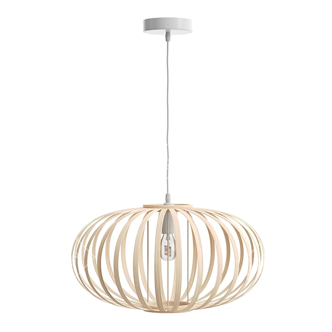 Bamboo Boho Pendant Lamp Light 3D model image 2