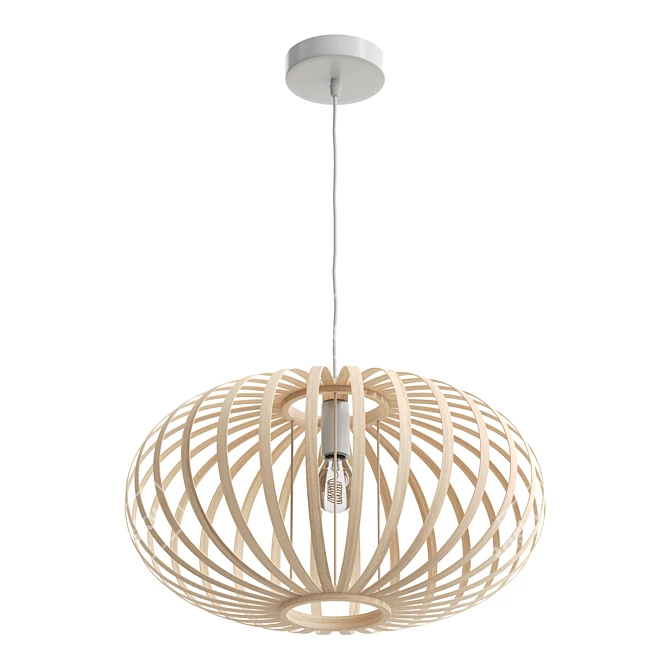 Bamboo Boho Pendant Lamp Light 3D model image 3