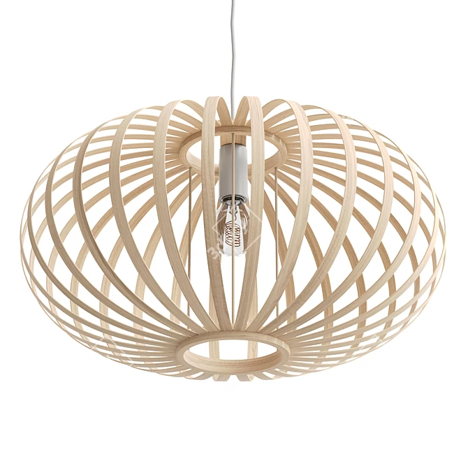 Bamboo Boho Pendant Lamp Light 3D model image 5