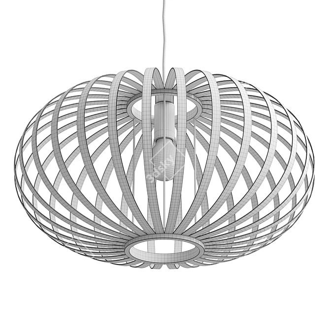 Bamboo Boho Pendant Lamp Light 3D model image 6