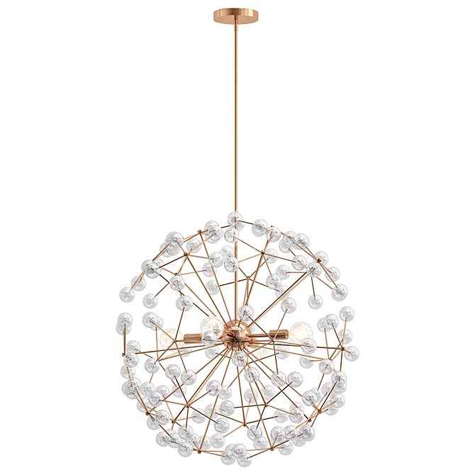 Floral Burst Chandelier: 3Ds Max Model 3D model image 1