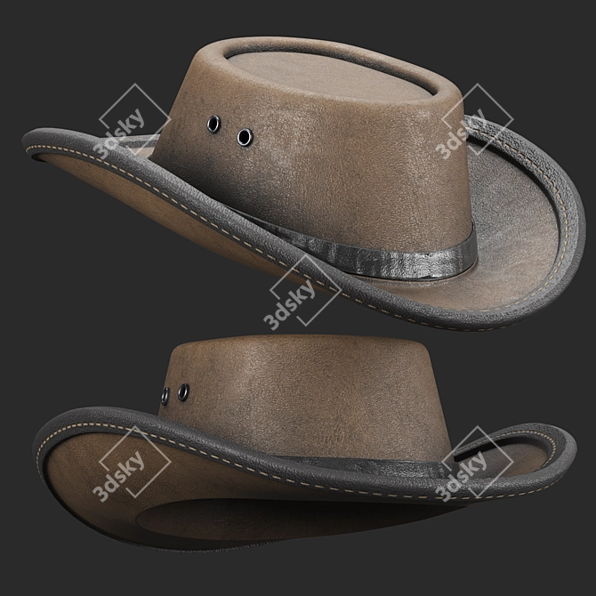 Western Hat 3D Model 3D model image 1