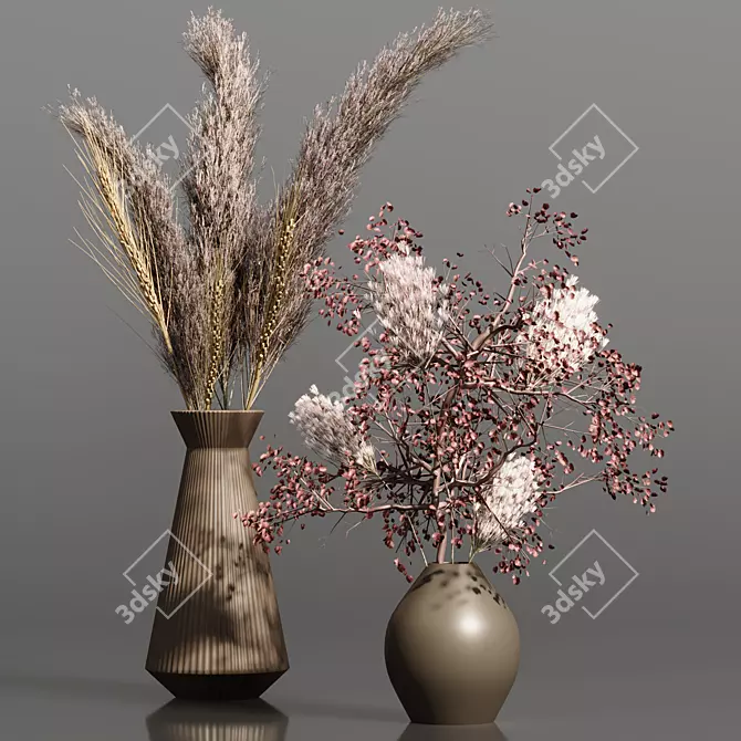 Colorful Pampas Grass Bundle 3D model image 4