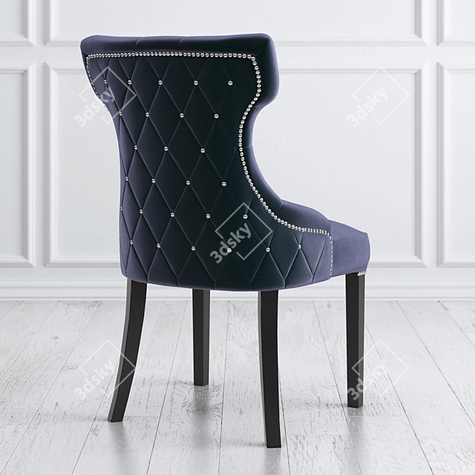 Multi-Color Floral Velvet Chair 3D model image 3
