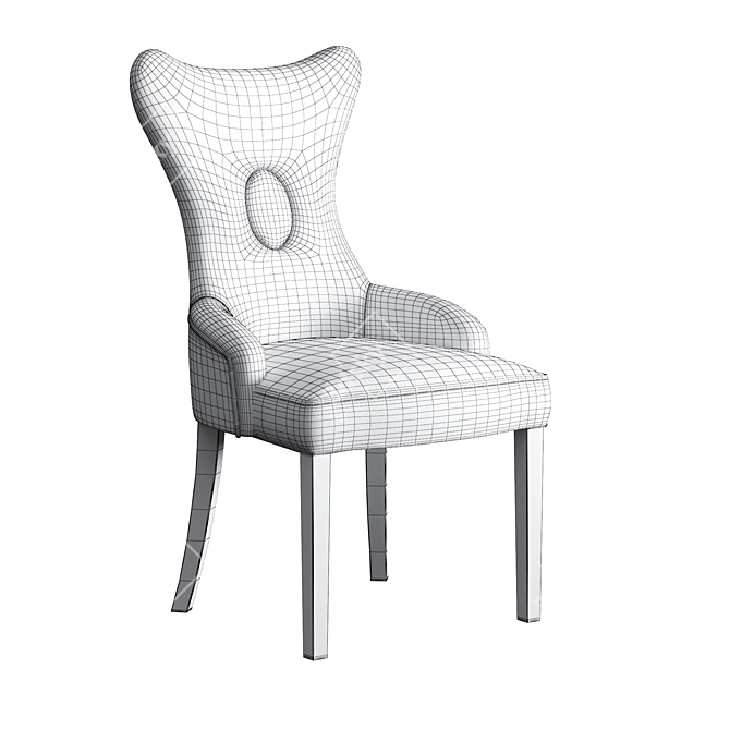 Luxurious Microvelvet and Wood Chair 3D model image 7