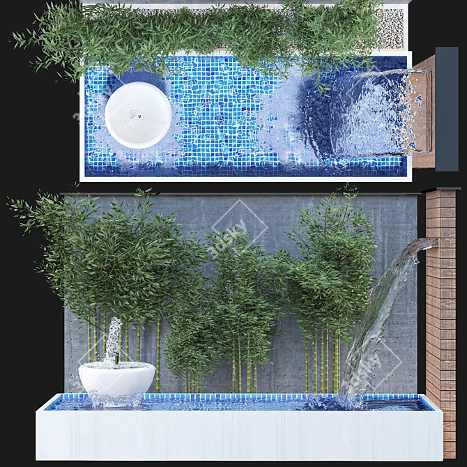 Zen Garden Fountain Kit 3D model image 3