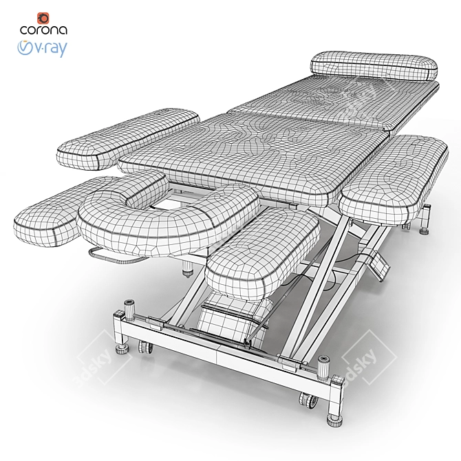 Professional Electric Massage Table 3D model image 8