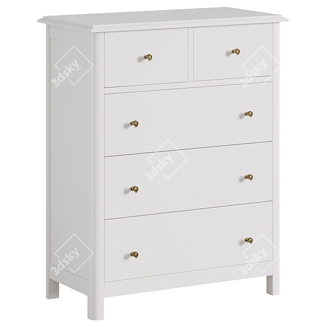 Homfa Horizontal Dresser: 5 Drawers 3D model image 1