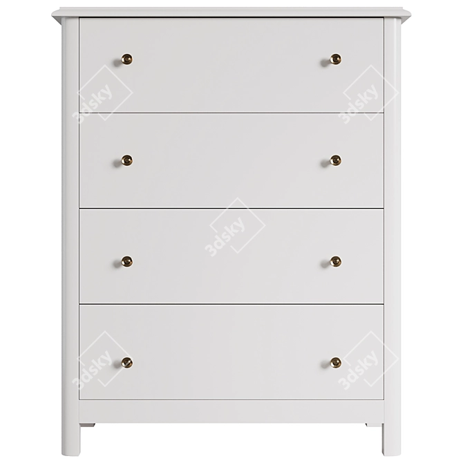Homfa Horizontal Dresser: 5 Drawers 3D model image 4