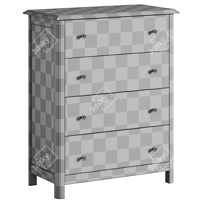 Homfa Horizontal Dresser: 5 Drawers 3D model image 6